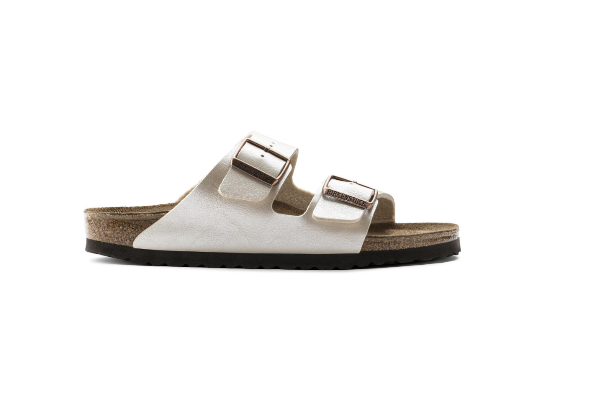 Birkenstock Arizona Birko-Flor Graceful Pearl White Sandals