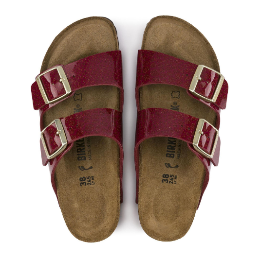 Birkenstock Arizona Birko-Flor Magic Snake Bordeaux Sandals