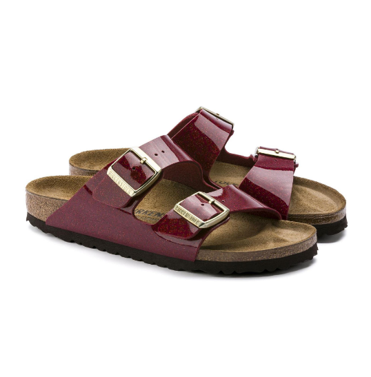 Birkenstock Arizona Birko-Flor Magic Snake Bordeaux Sandals