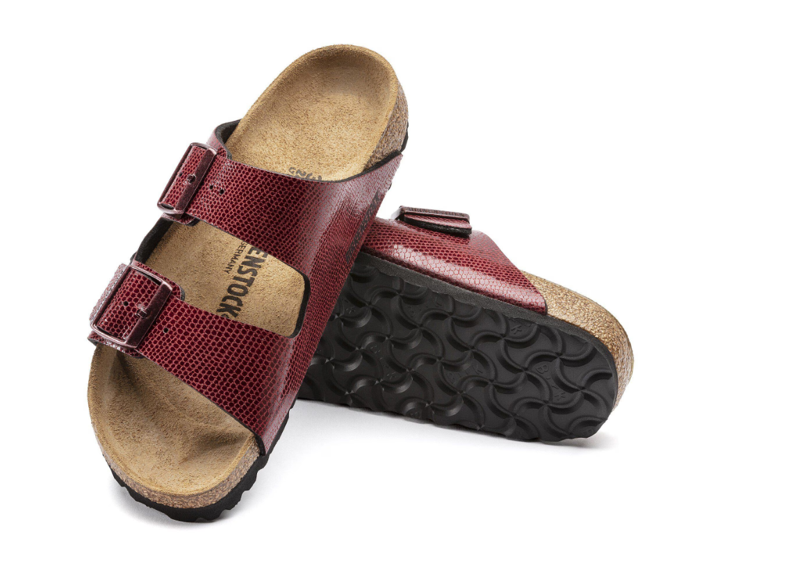 Birkenstock Arizona Birko-Flor Magical Metallic Maroon Sandals