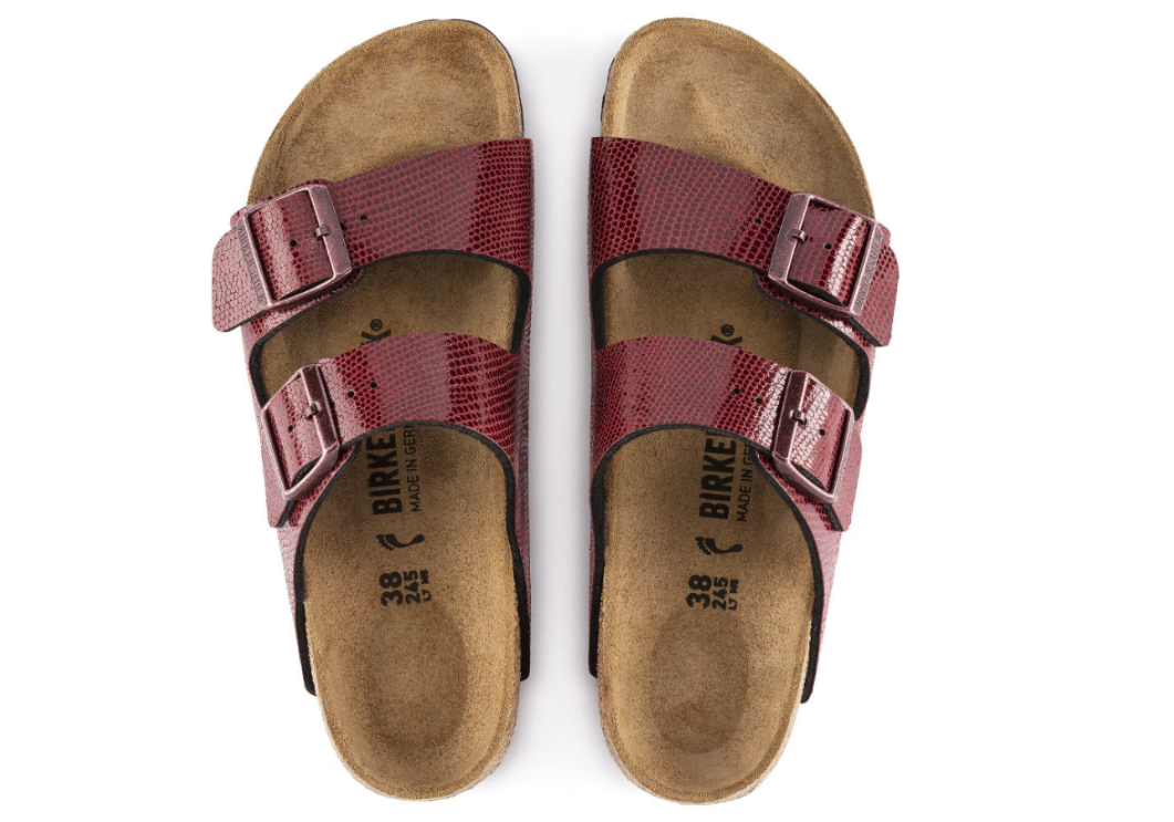 Birkenstock Arizona Birko-Flor Magical Metallic Maroon Sandals