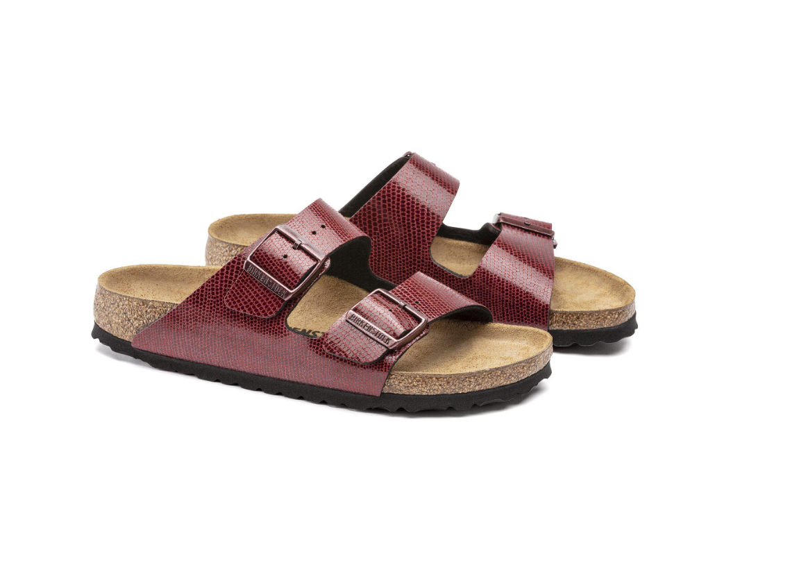 Birkenstock Arizona Birko-Flor Magical Metallic Maroon Sandals