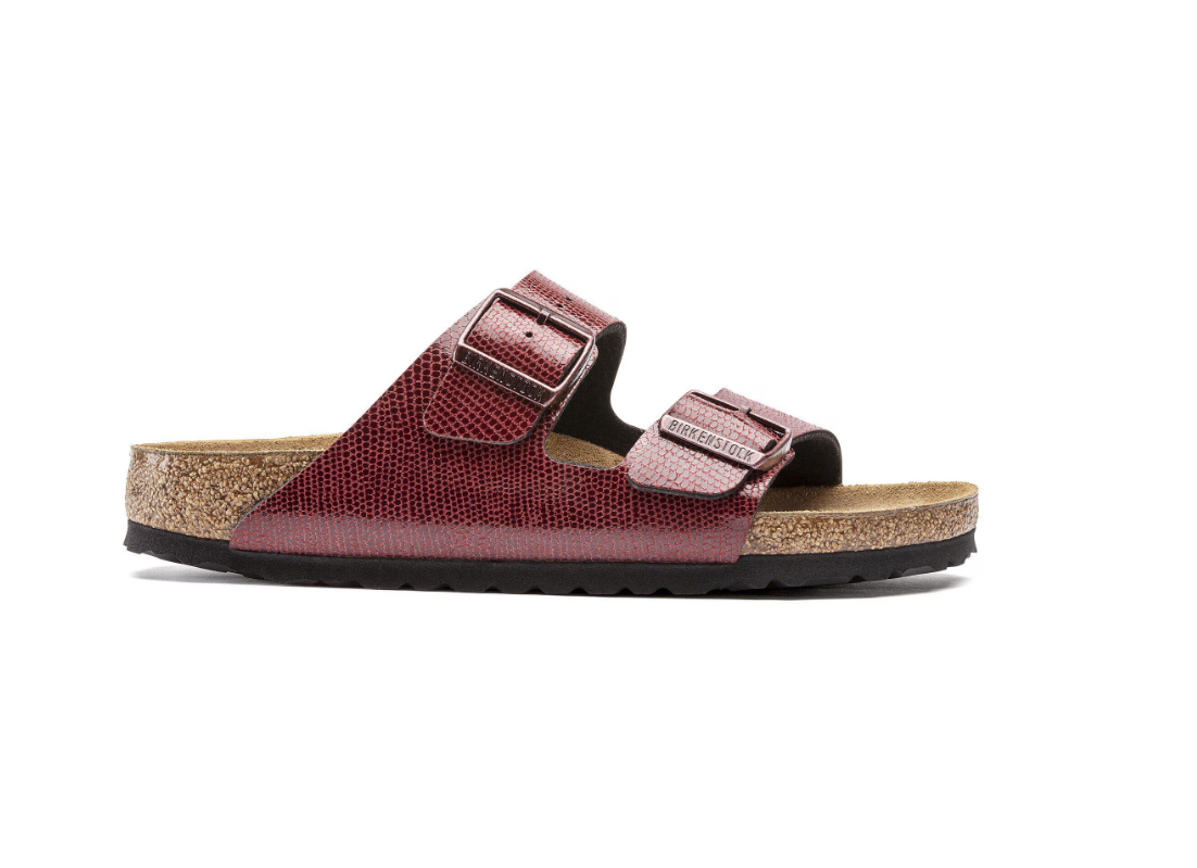 Birkenstock Arizona Birko-Flor Magical Metallic Maroon Sandals