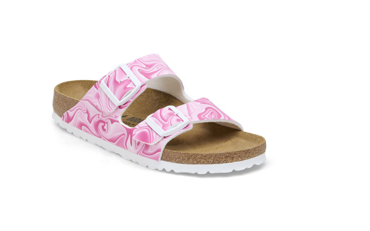 Birkenstock Arizona Birko-Flor Marbletwirl Fuchsia Tulip Sandals