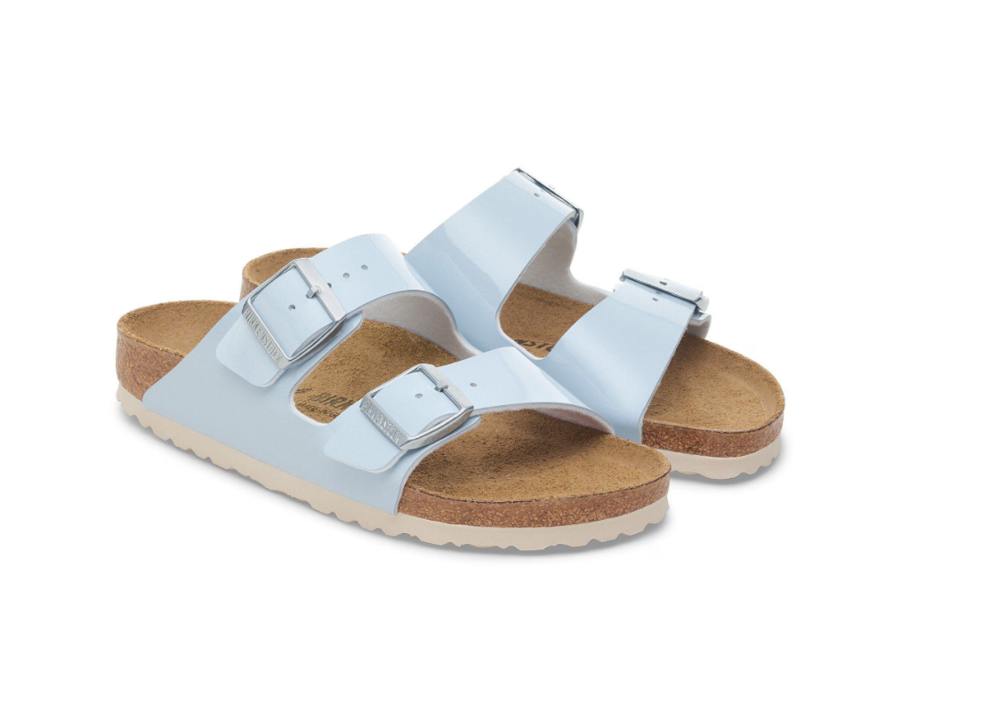 Birkenstock Arizona Birko-Flor Patent Baby Blue Patent Sandals