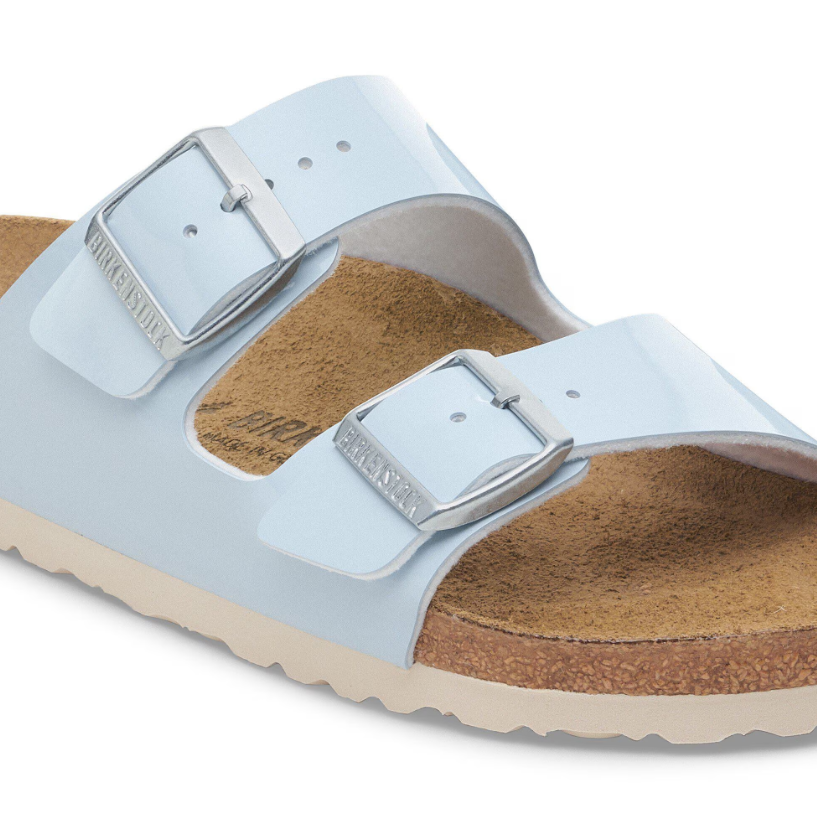 Birkenstock Arizona Birko-Flor Patent Baby Blue Patent Sandals