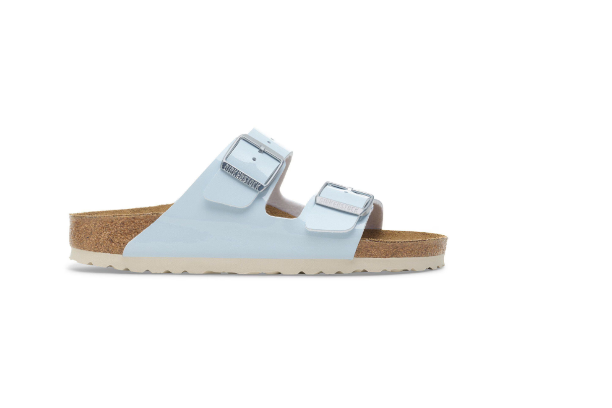 Birkenstock Arizona Birko-Flor Patent Baby Blue Patent Sandals
