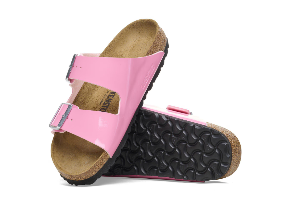 Birkenstock Arizona Birko-Flor Patent Sandals Patent Candy Pink/Black
