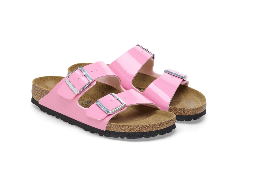 Birkenstock Arizona Birko-Flor Patent Sandals Patent Candy Pink/Black