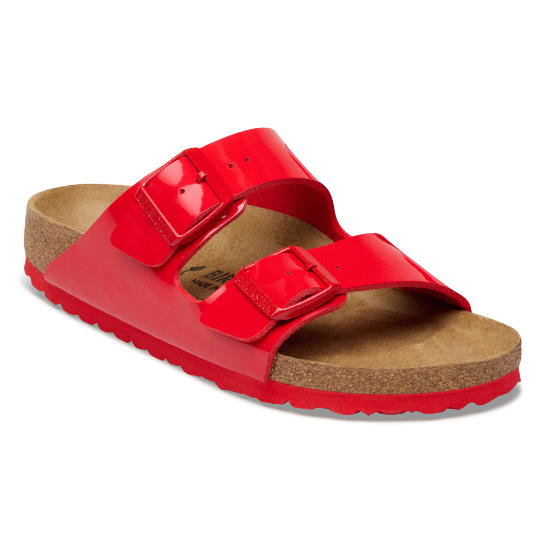 Birkenstock Arizona Birko-Flor Patent Sandals Patent Cherry