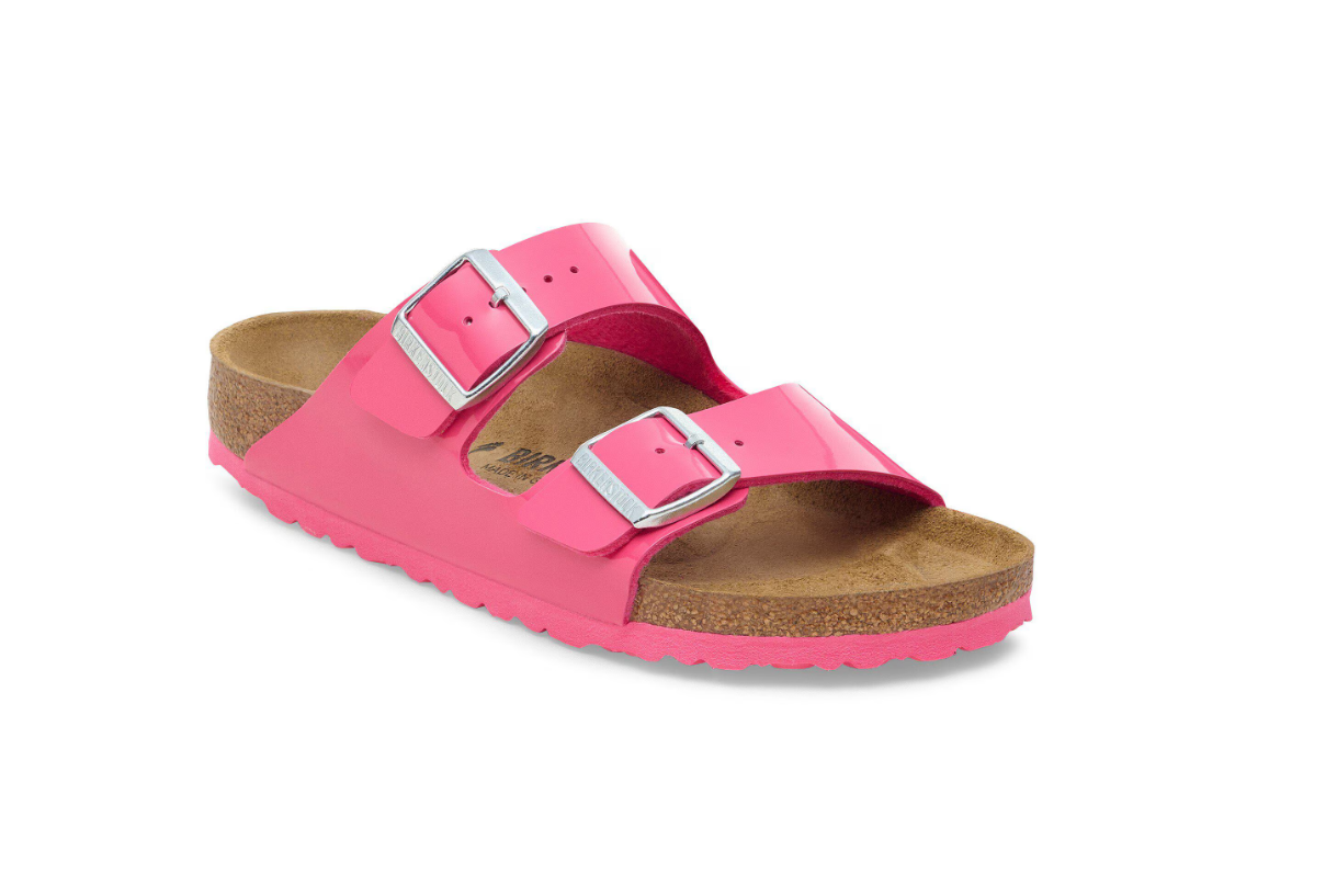 Birkenstock Arizona Birko-Flor Patent Fuchsia Tulip Sandals