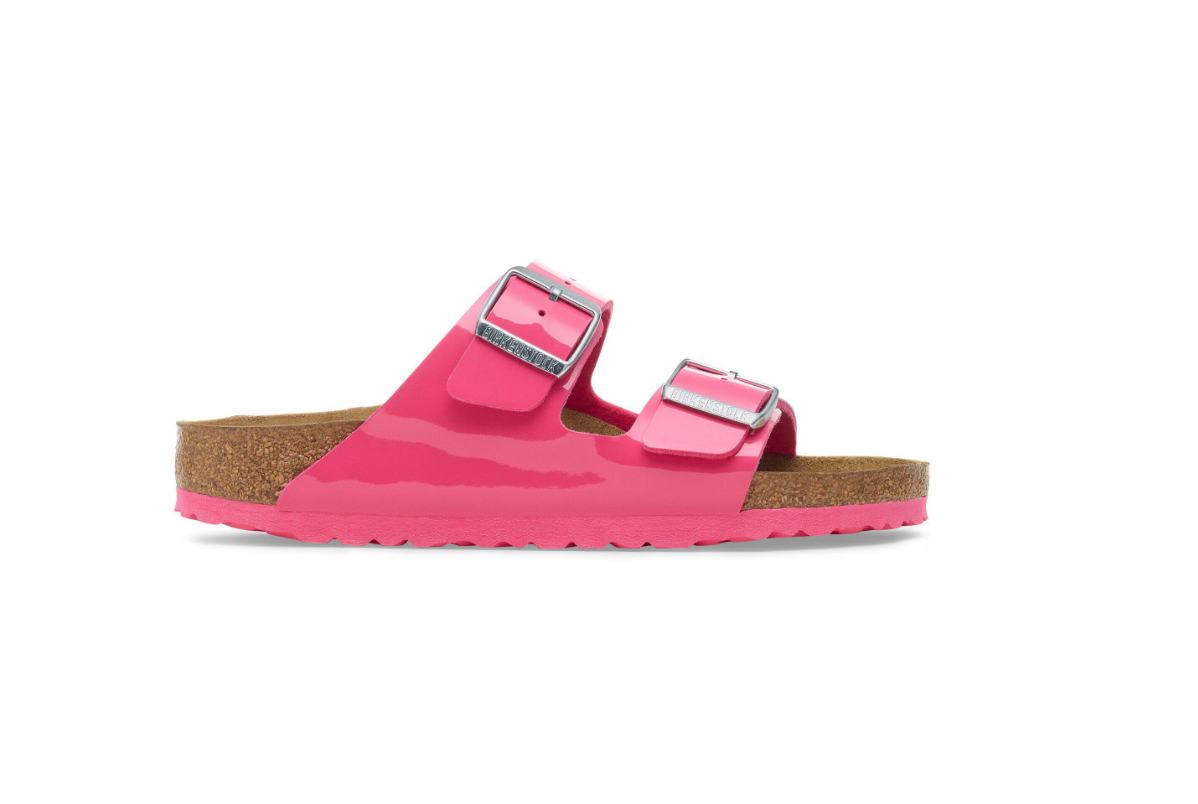 Birkenstock Arizona Birko-Flor Patent Fuchsia Tulip Sandals