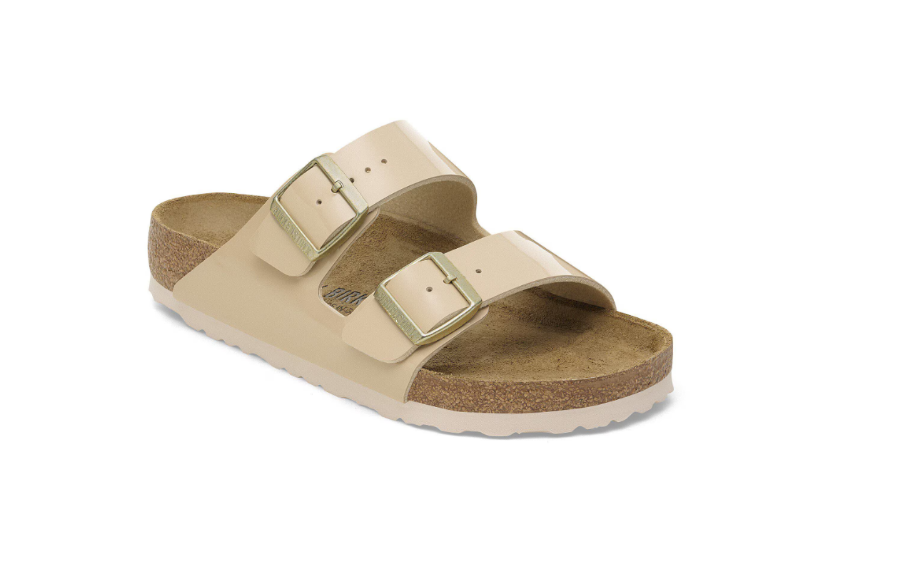 Birkenstock Arizona Birko-Flor Patent Sandals Sand
