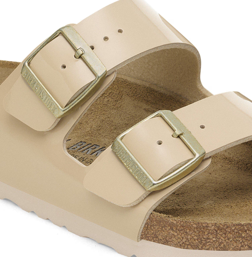 Birkenstock Arizona Birko-Flor Patent Sandals Sand