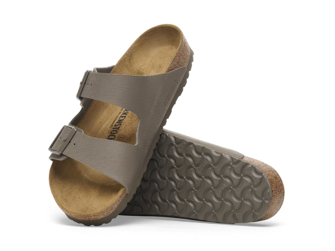 Birkenstock Arizona Birko-Flor Saffiano Concrete Gray Sandals