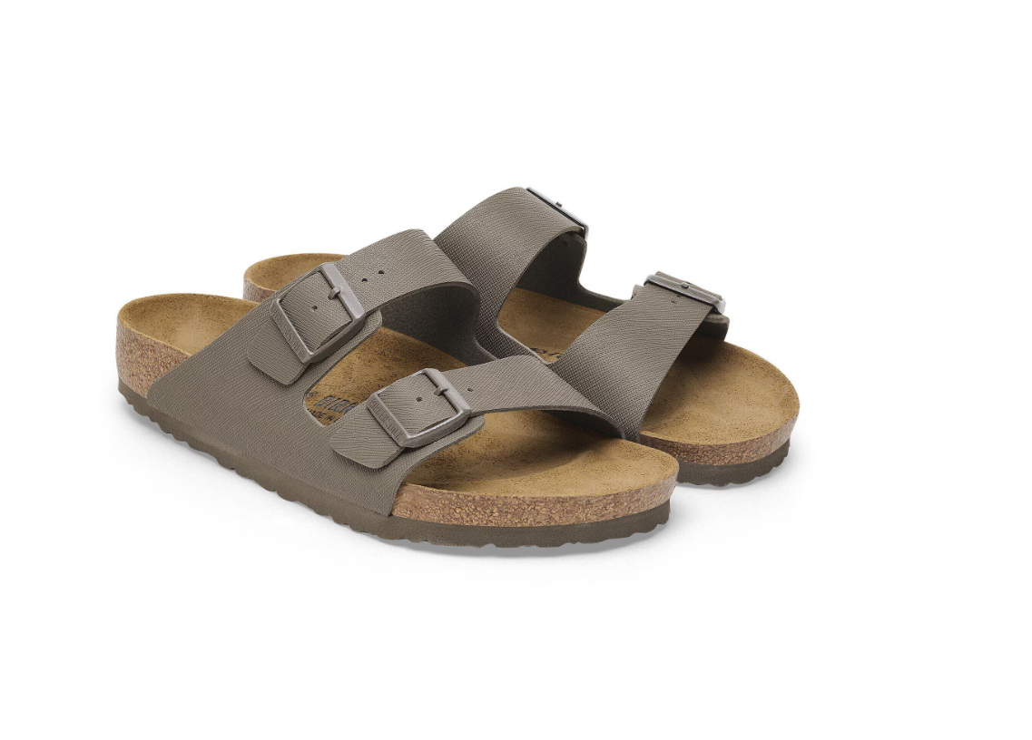 Birkenstock Arizona Birko-Flor Saffiano Concrete Gray Sandals