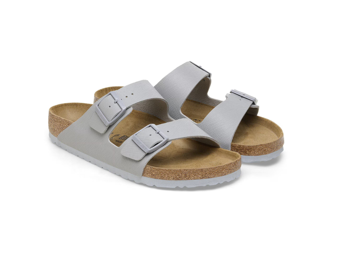 Birkenstock Arizona Birko-Flor Saffiano Stone Coin Sandals
