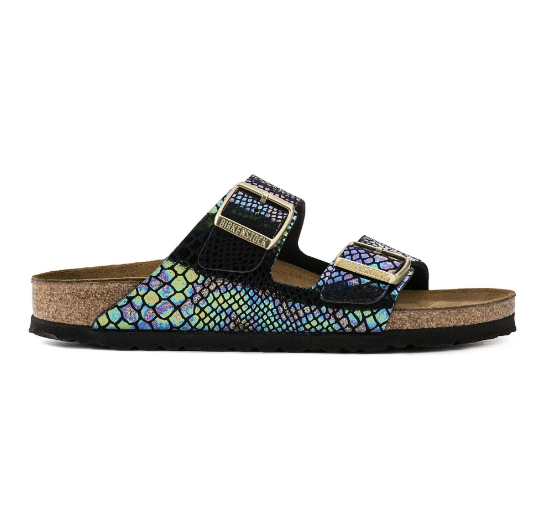 Birkenstock Arizona Birko-Flor Shiny Snake Black Multicolor Sandals