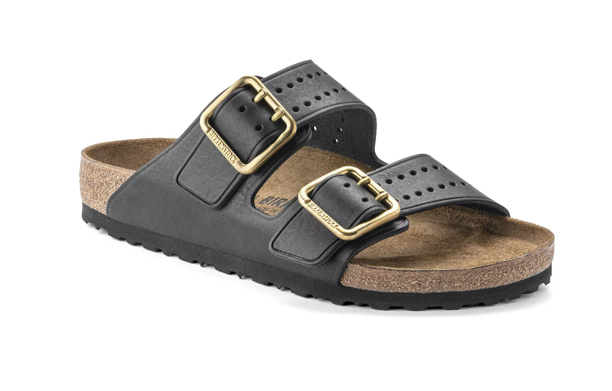 Birkenstock Arizona Bold Natural Leather Black Sandals