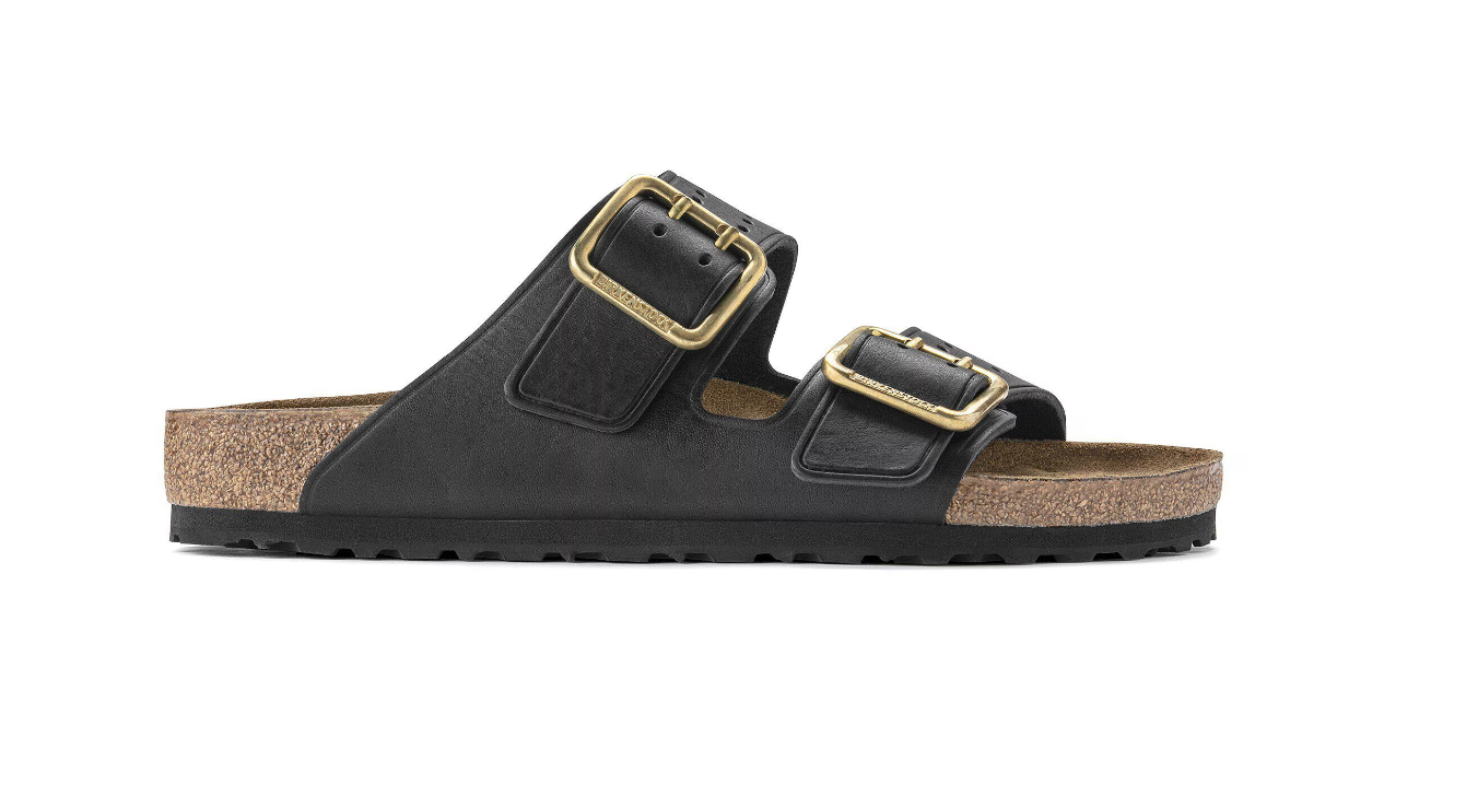 Birkenstock Arizona Bold Natural Leather Black Sandals