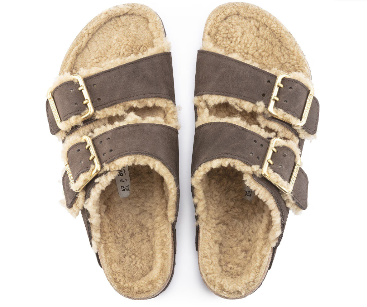 Birkenstock Arizona Bold Shearling Nubuck Leather Espresso