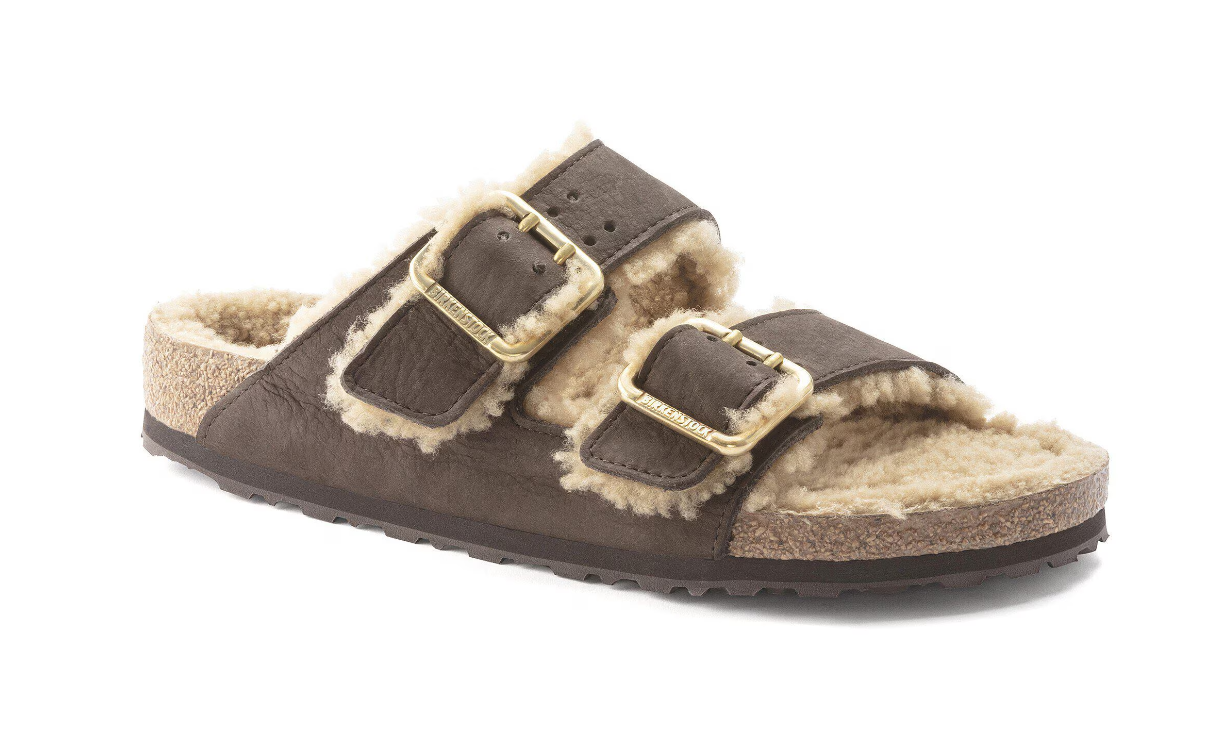 Birkenstock Arizona Bold Shearling Nubuck Leather Espresso
