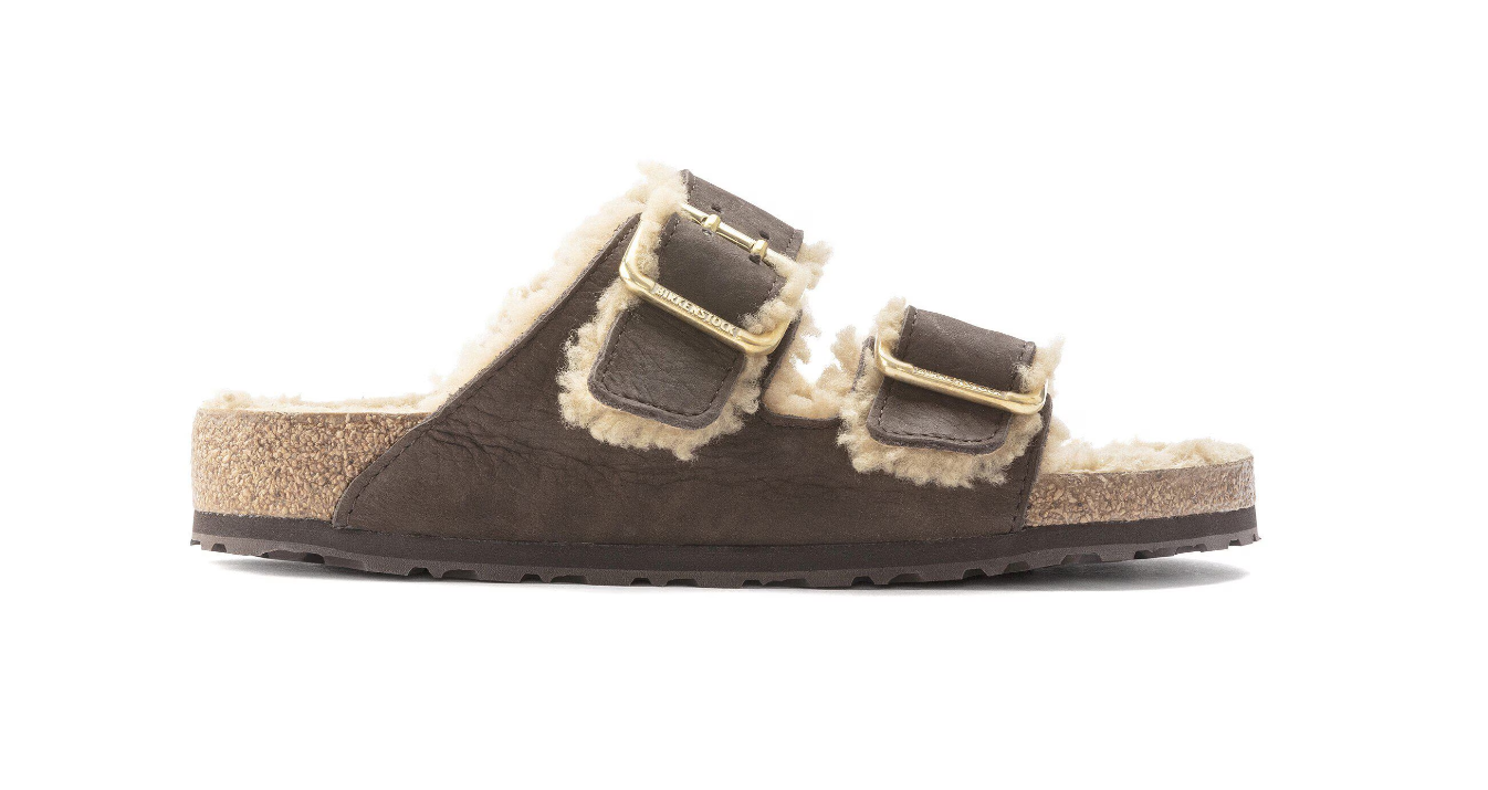 Birkenstock Arizona Bold Shearling Nubuck Leather Espresso