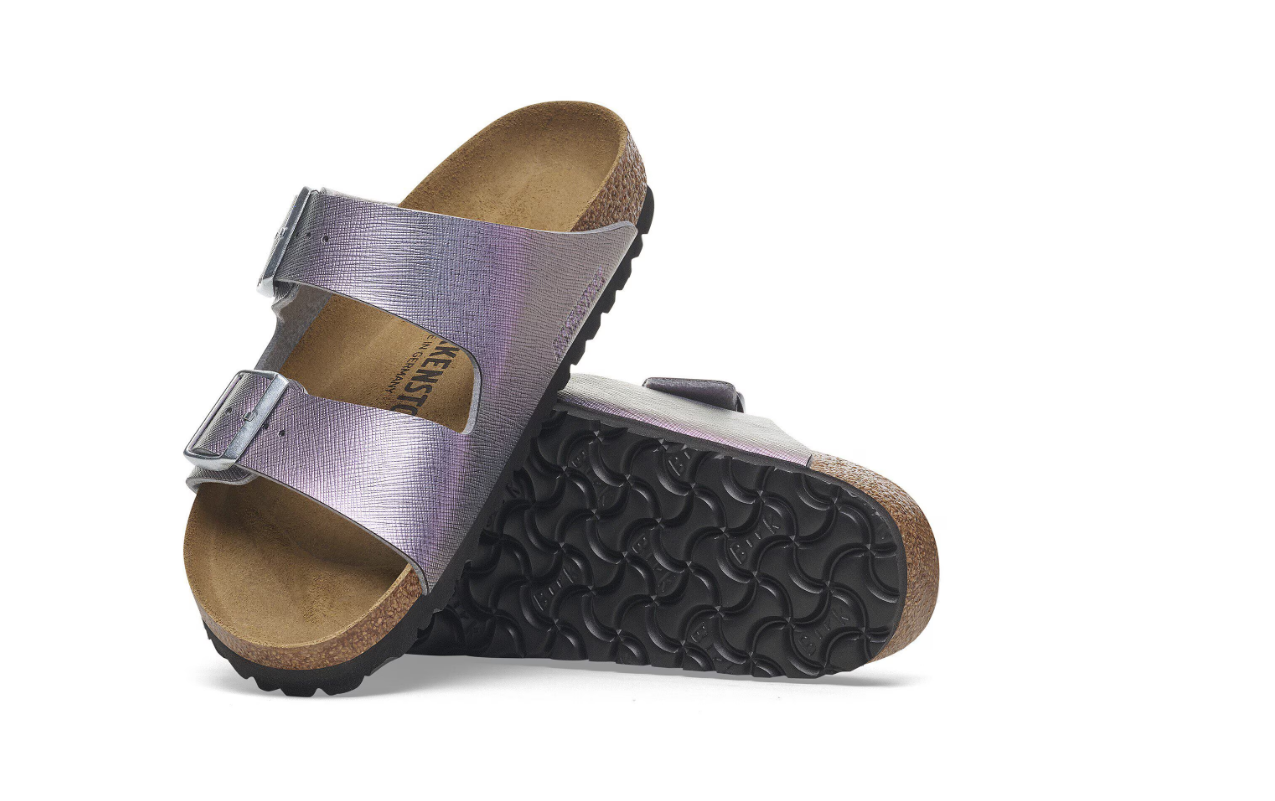 Birkenstock Arizona Birko-Flor Embossed Saffiano Iridescent Viola