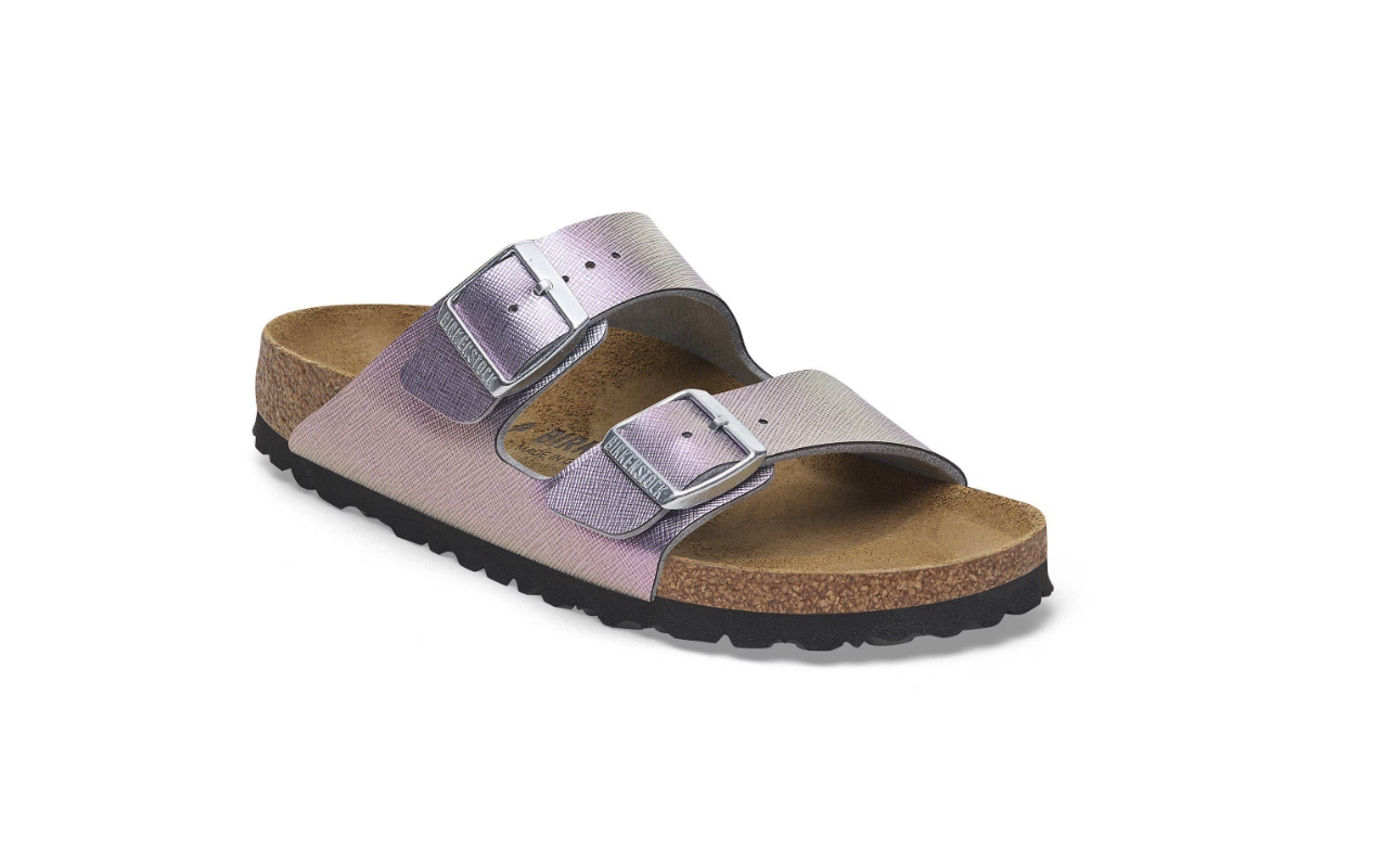 Birkenstock Arizona Birko-Flor Embossed Saffiano Iridescent Viola