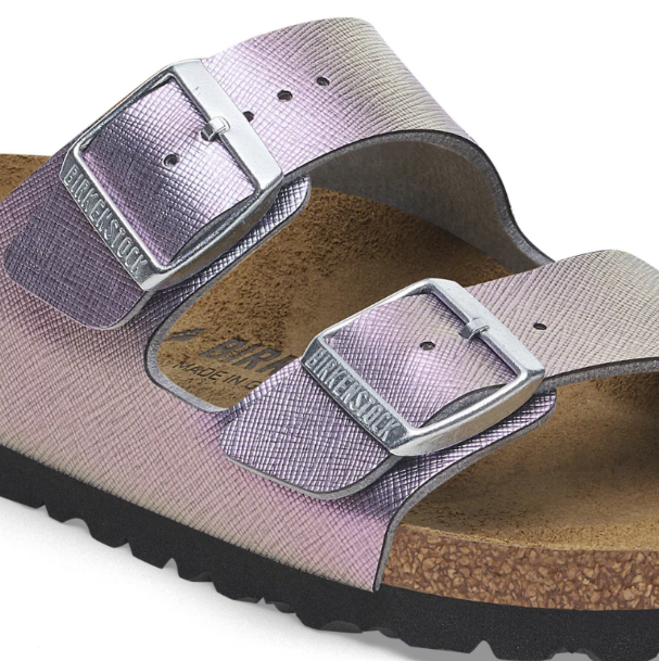 Birkenstock Arizona Birko-Flor Embossed Saffiano Iridescent Viola