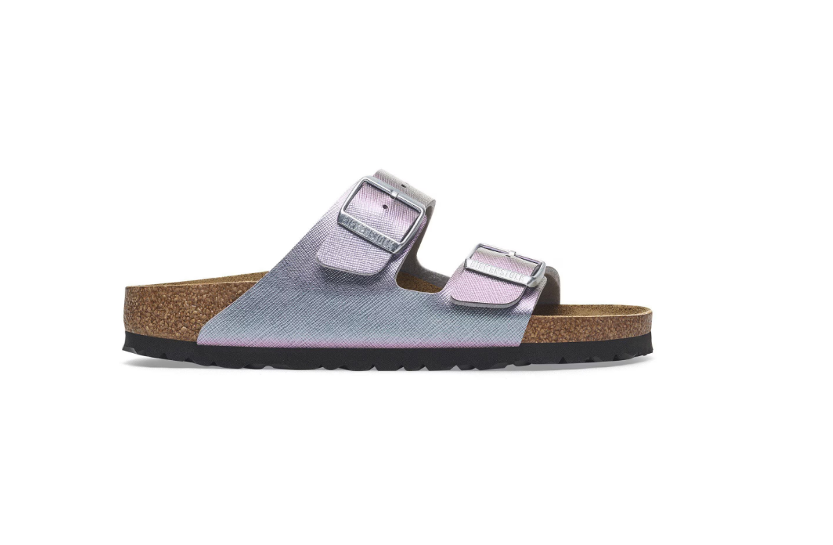 Birkenstock Arizona Birko-Flor Embossed Saffiano Iridescent Viola