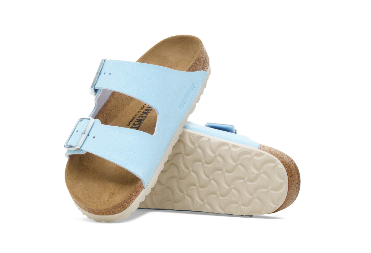 Birkenstock Arizona Birko-Flor Nubuck Soft Footbed Finished Sky Sandals