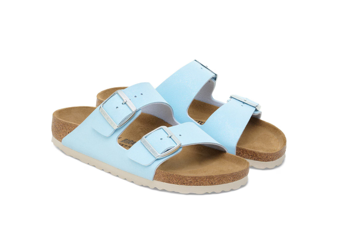 Birkenstock Arizona Birko-Flor Nubuck Soft Footbed Finished Sky Sandals