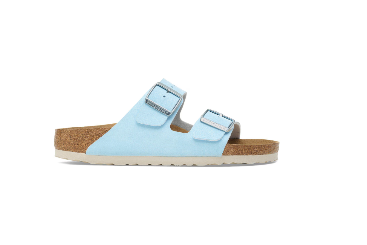 Birkenstock Arizona Birko-Flor Nubuck Soft Footbed Finished Sky Sandals