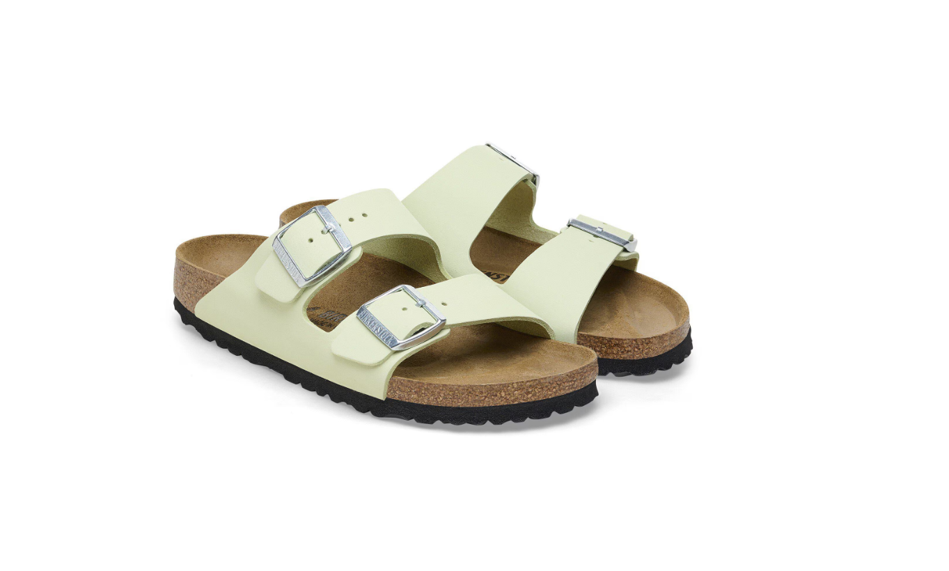 Birkenstock Arizona Nubuck Leather Faded Lime