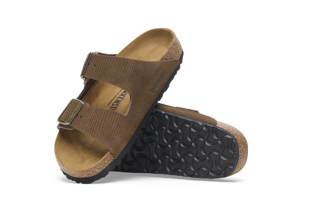 Birkenstock Arizona Suede Leather Embossed Corduroy Dark Tea
