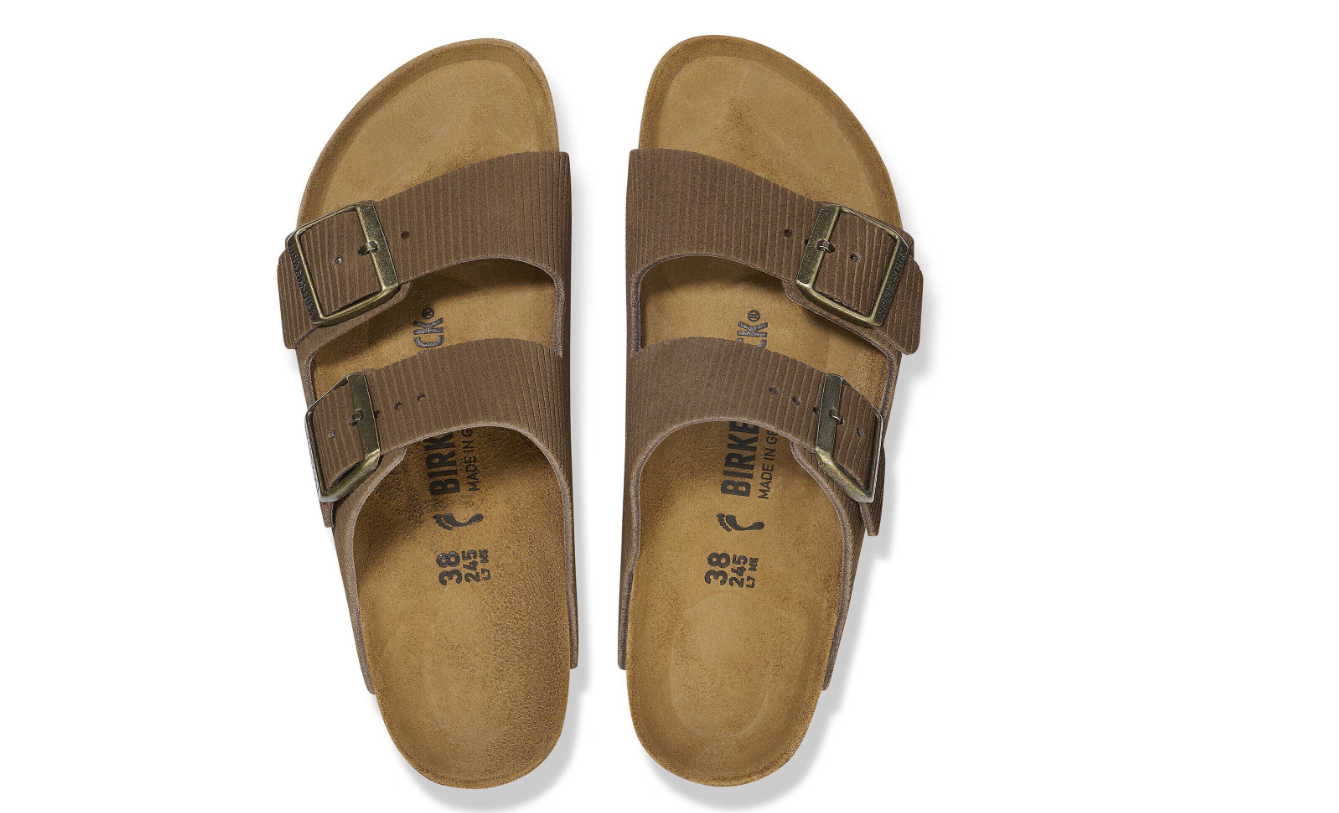 Birkenstock Arizona Suede Leather Embossed Corduroy Dark Tea