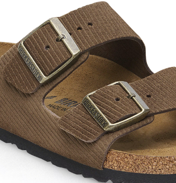 Birkenstock Arizona Suede Leather Embossed Corduroy Dark Tea