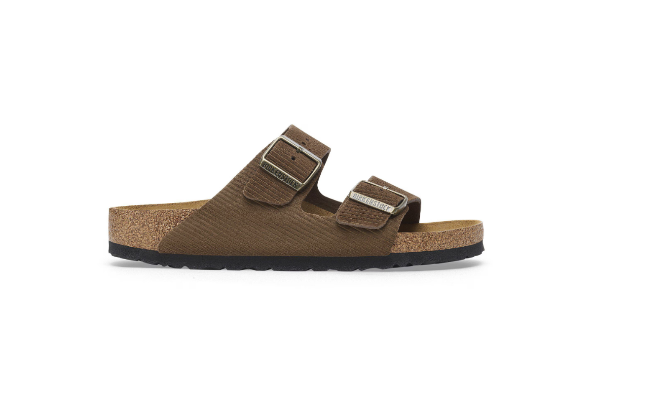 Birkenstock Arizona Suede Leather Embossed Corduroy Dark Tea