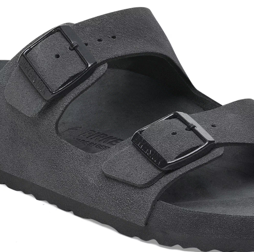 Birkenstock Arizona Exquisite Suede Leather Allover Charcoal