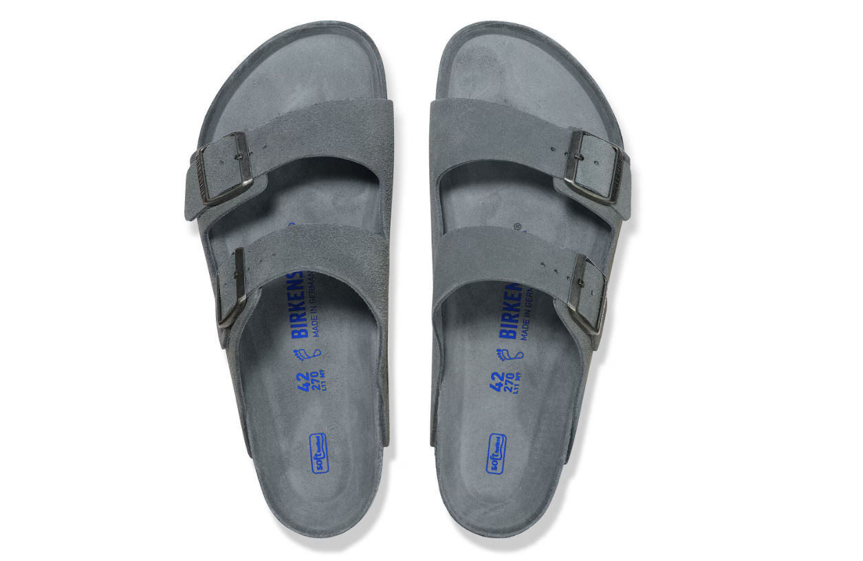 Birkenstock Arizona Soft Footbed Suede Leather Basalt Gray Tonal