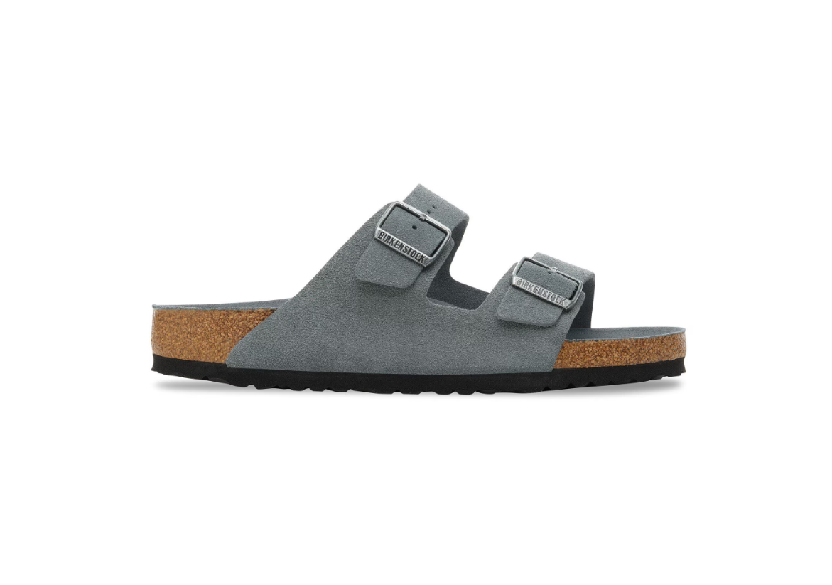 Birkenstock Arizona Soft Footbed Suede Leather Basalt Gray Tonal