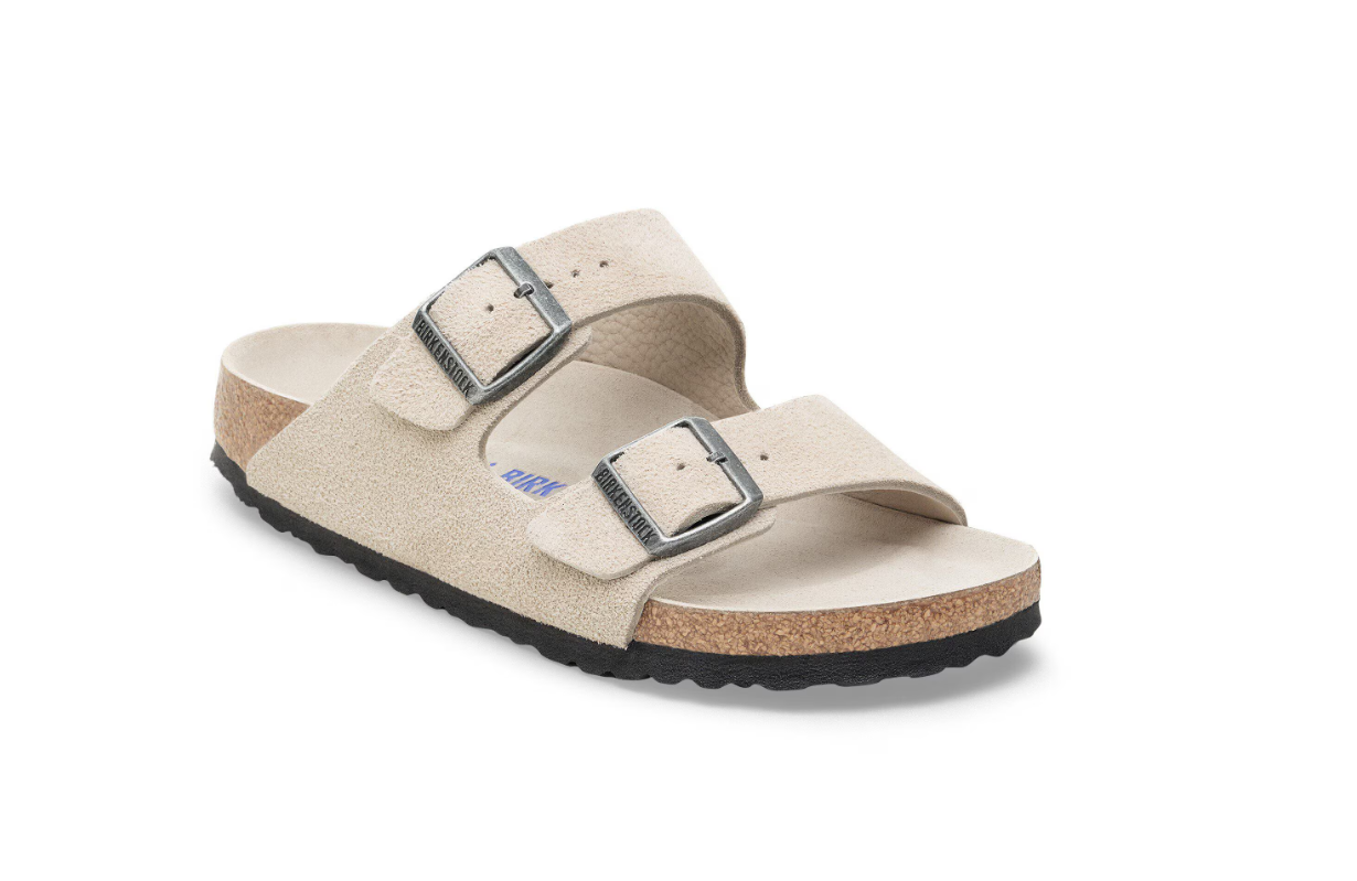 Birkenstock Arizona Soft Footbed Suede Leather Oyster Tonal