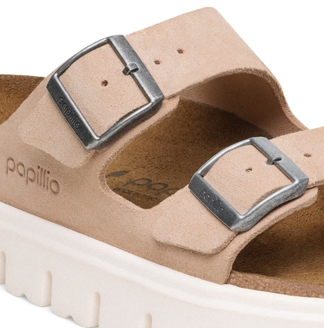 Birkenstock Arizona Chunky Suede Leather Warm Sand Platform Sandals