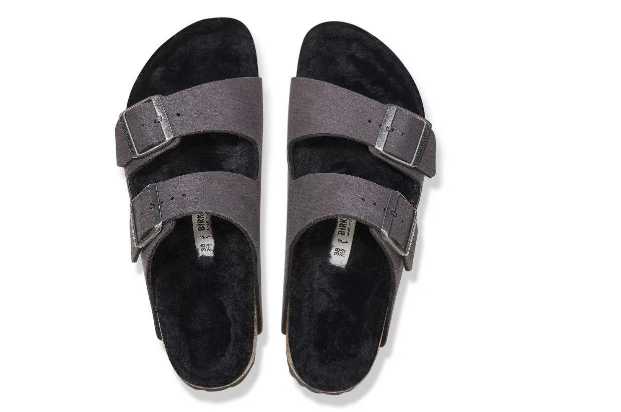 Birkenstock Arizona Shearling Synthetics Desert Dust Black