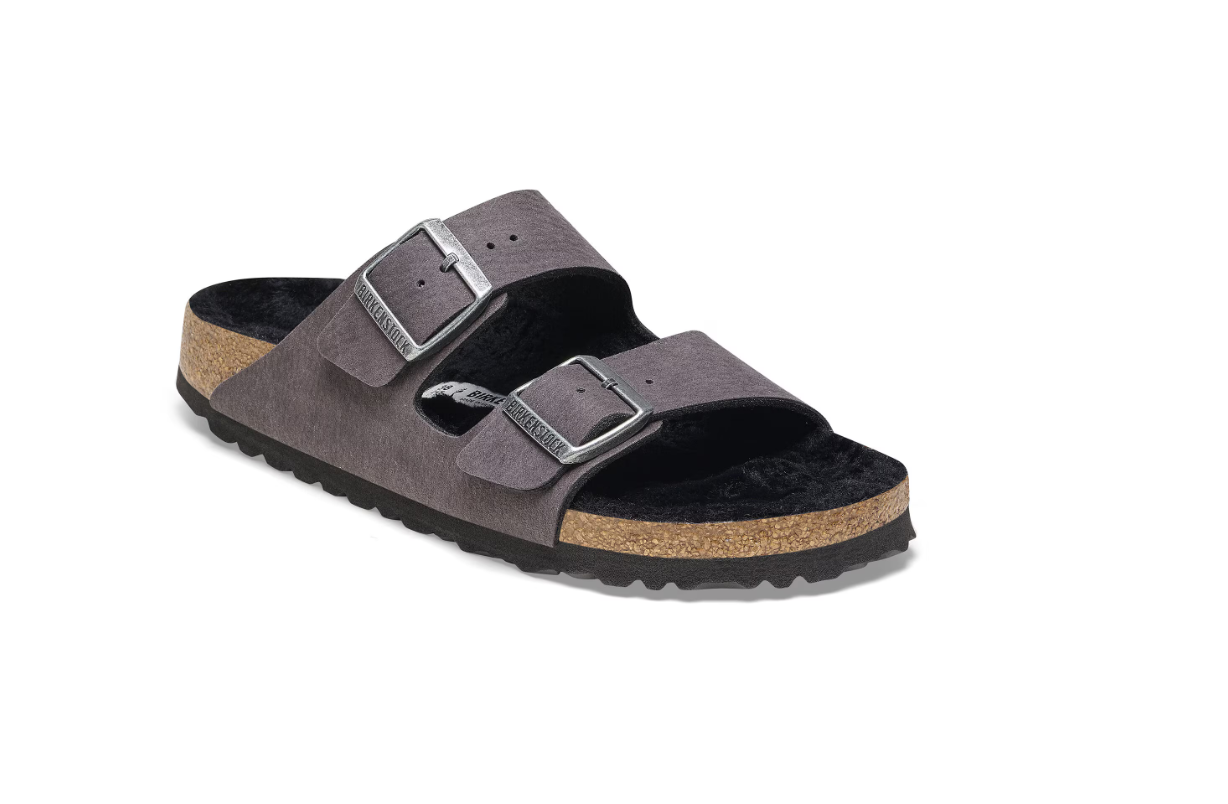Birkenstock Arizona Shearling Synthetics Desert Dust Black