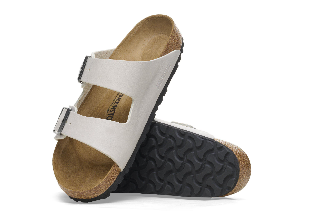 Birkenstock Arizona Grip Natural Leather Vintage Wood Mineral Grey