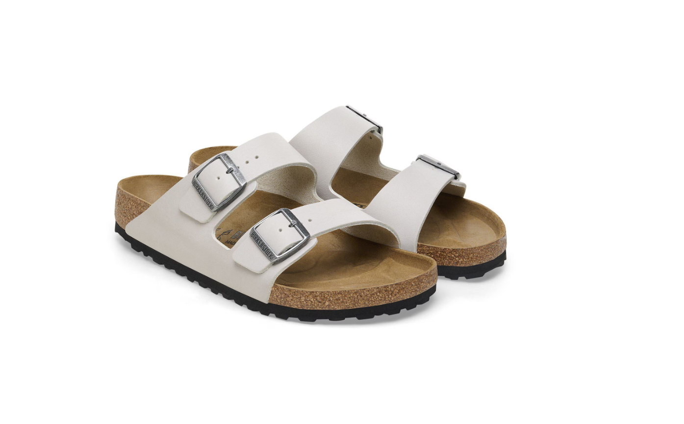 Birkenstock Arizona Grip Natural Leather Vintage Wood Mineral Grey