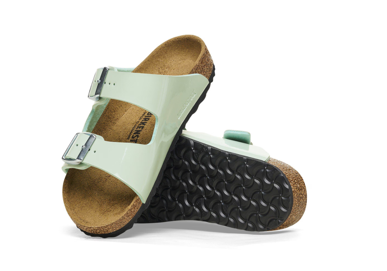 Birkenstock Arizona Kids Birko-Flor Patent Sandals Patent Surf Green