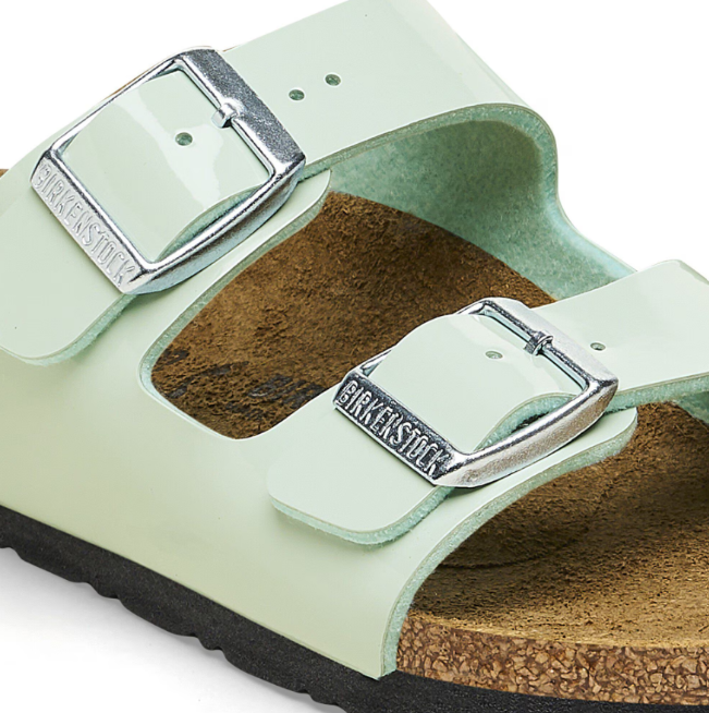 Birkenstock Arizona Kids Birko-Flor Patent Sandals Patent Surf Green